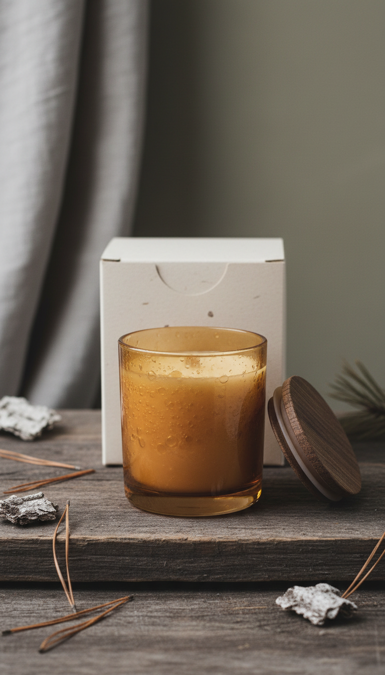 Amber Resin Glass Candle